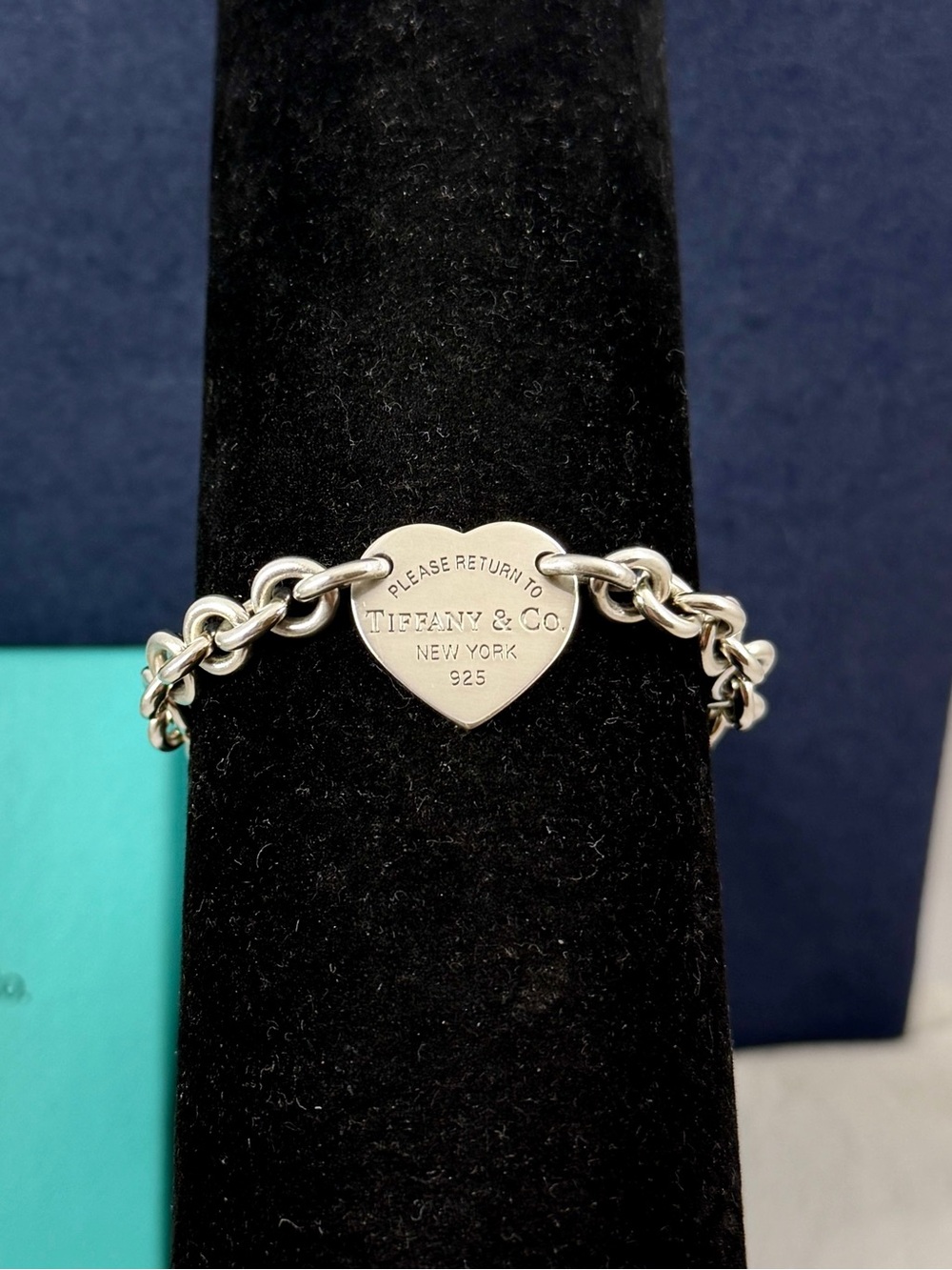 TIFFANY & CO. Sterling Silver Return to Tiffany Heart Tag Bracelet; 7.25” w/ COA